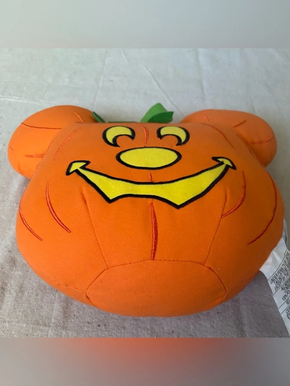 Disney Parks Halloween 2022 Mickey Pumpkin Pillow Jack-O-Lantern Orange Plush